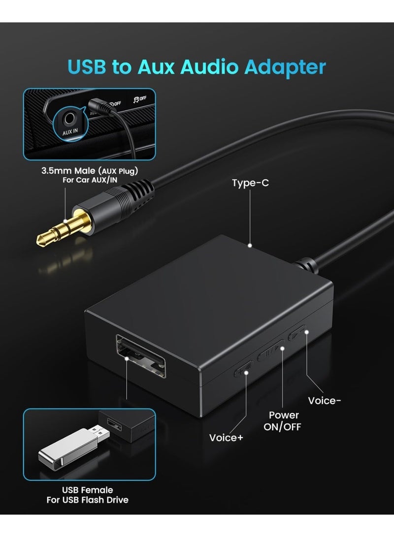 ANDTOBO USB to Aux Audio Adapter, 3.5mm Male to USB Female Adapter for Playing Music with Flash Drive in Car - Image 2